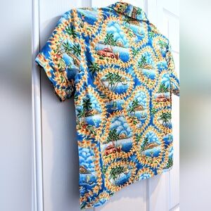 Hilo Hattie Hawaii Original Vtg Cotton Tropical Beach Vacation Shirt, S.